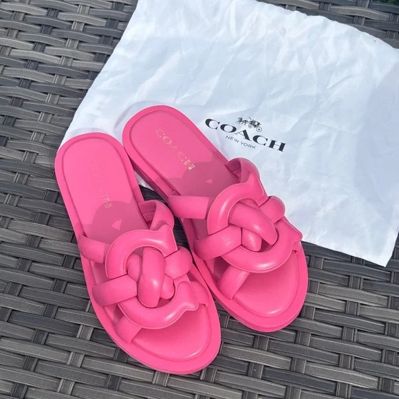 Coach Georgie Slide in Pink, Size 6.5 - Picture 1 of 5